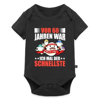 60 Jahren War Ich Der Schnellste Geburtstag - Baby Premium Kurzarmbody - Schwarz - Vorne