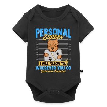 Personal Stalker Funny Pitbull Outfit - Baby Premium Kurzarmbody - Schwarz - Vorne