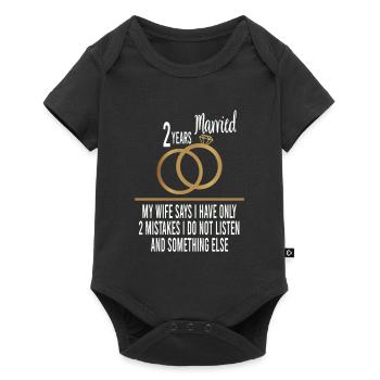 2ème année mariée seulement 2 erreurs 2ème anniversaire de mariage - Body à manches courtes Premium Bébé - noir - Devant