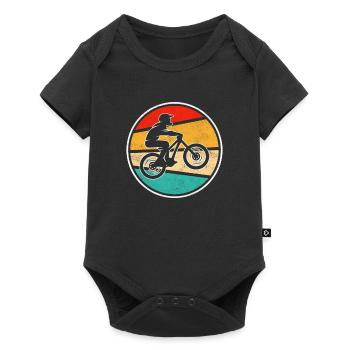 Mountainbike Retro Logo - Baby Premium short-sleeve bodysuit - black - Front