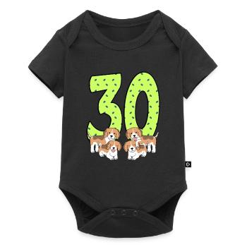 30e anniversaire - Body à manches courtes Premium Bébé - noir - Devant