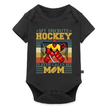 Hockey Mom Vintage Retro Coucher de soleil - Body à manches courtes Premium Bébé - noir - Devant