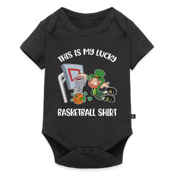 Leprechaun Basketball Basketball Geschenk - Baby Premium Kurzarmbody - Schwarz - Vorne