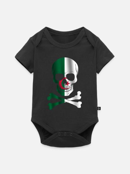 Drapeau de l’Algérie - Body à manches courtes Premium Bébé - noir