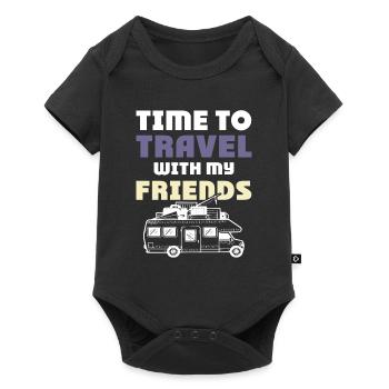 Voyagez avec des amis - Body à manches courtes Premium Bébé - noir - Devant