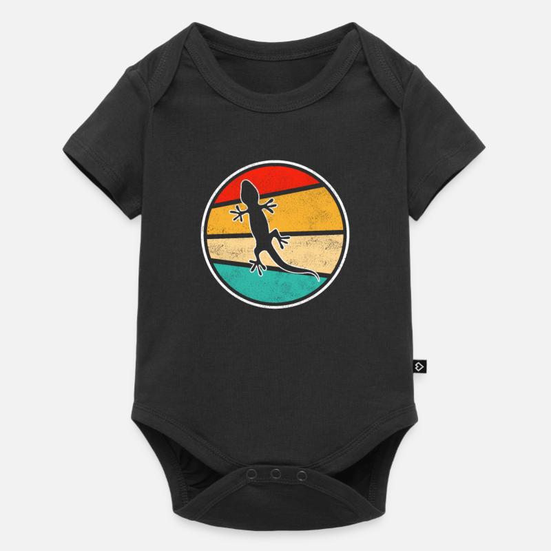 Eidechse Retro - Baby Premium Kurzarmbody - Schwarz