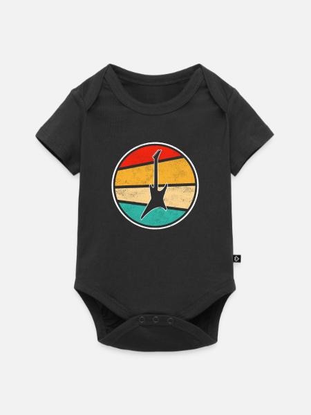 E Gitarre Retro - Baby Premium Kurzarmbody - Schwarz
