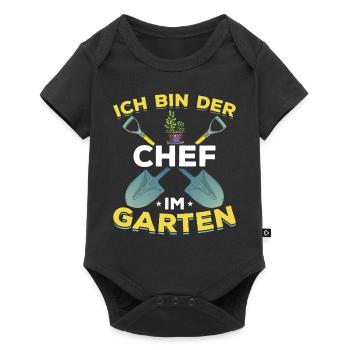 Gärtner I Ich bin der Chef im Garten - Baby Premium Kurzarmbody - Schwarz - Vorne