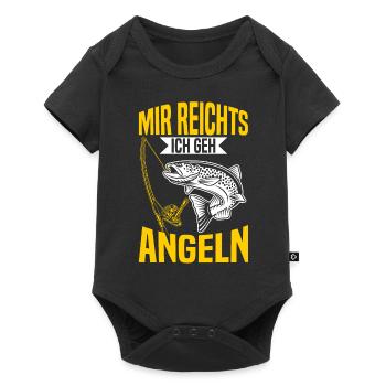 Lustige Angler & Fischer Angel Geschenke - Baby Premium Kurzarmbody - Schwarz - Vorne