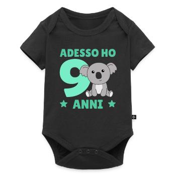 Children 9th birthday Koala Adesso ho 9 anni - Baby Premium short-sleeve bodysuit - black - Front