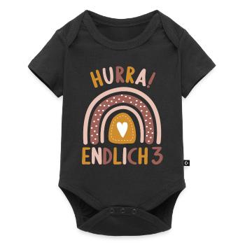 3 Jahre Geburtstagskind Regenbogen 3. Geburtstag - Baby Premium Kurzarmbody - Schwarz - Vorne