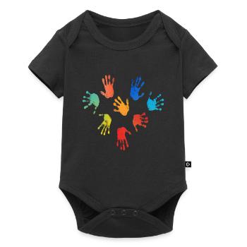Finger Colors Kids HandPrint - Baby Premium short-sleeve bodysuit - black - Front