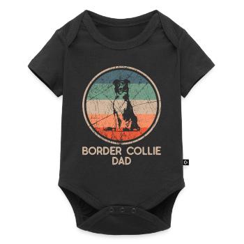 Chien - Vintage Border Collie Papa - Body à manches courtes Premium Bébé - noir - Devant