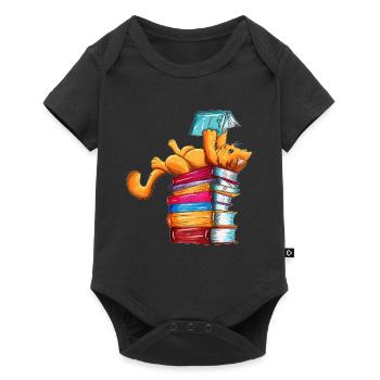 Cats Books Newspaper Reader Reader Outfit - Baby Premium short-sleeve bodysuit - black - Front