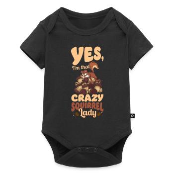 Squirrel Acorn Yes, I'M That Crazy - Baby Premium Kurzarmbody - Schwarz - Vorne