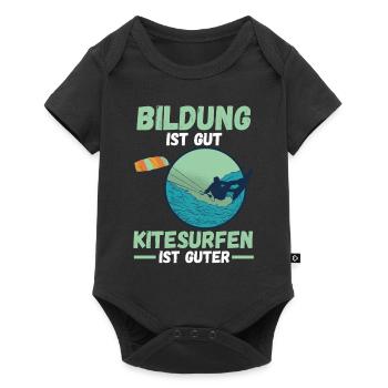 Kitesurfen Kitesurfer - Baby Premium Kurzarmbody - Schwarz - Vorne