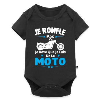 Je Ronfle Pas Je Rêve Que Je Fais De La Moto - Body à manches courtes Premium Bébé - noir - Devant