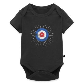 Eisstockschießen Haus Retro Eisstockschießen Ziel - Baby Premium Kurzarmbody - Schwarz - Vorne