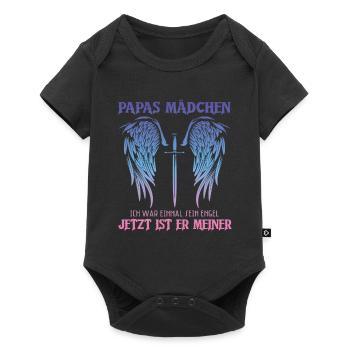 Papas Mädchen Ich War Einmal Sein Engel - Baby Premium Kurzarmbody - Schwarz - Vorne
