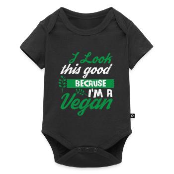 Vegan Vegan Meat Renonce au régime végétalien - Body à manches courtes Premium Bébé - noir - Devant