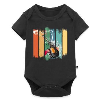 Retro Electric Guitar Pick Guitarists Musicians - Baby Premium short-sleeve bodysuit - black - Front