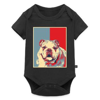 Graphiques pour chiens - Vintage English Bulldog - Body à manches courtes Premium Bébé - noir - Devant
