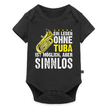 Tuba Tubaspieler Musik Spruch - Baby Premium Kurzarmbody - Schwarz - Vorne