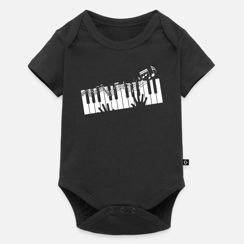 Note de musique Piano Clavier - Body à manches courtes Premium Bébé - noir