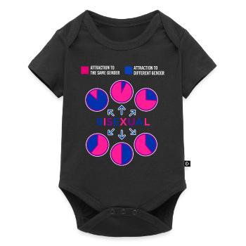 Graphique à secteurs bisexuel Bi Pride Flag - Body à manches courtes Premium Bébé - noir - Devant