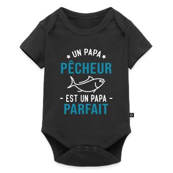 Un papa pêcheur est un papa parfait Cadeau - Body à manches courtes Premium Bébé - noir - Devant