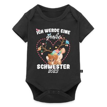 Ich Werde Eine Große Schwester 2023 - Baby Premium Kurzarmbody - Schwarz - Vorne