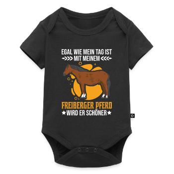 Freiberger Pferd - Baby Premium Kurzarmbody - Schwarz - Vorne