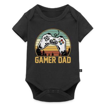 Gamer Dad Vintage Retro Matching - Baby Premium short-sleeve bodysuit - black - Front