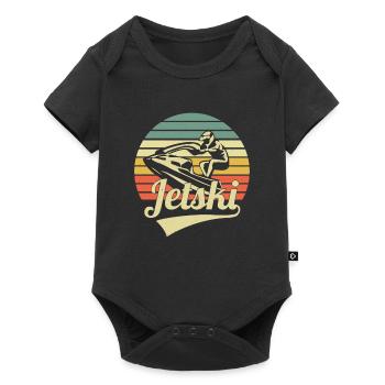 Jet Ski Retro Vintage Sunset Water Scooter Jet Ski - Baby Premium Kurzarmbody - Schwarz - Vorne