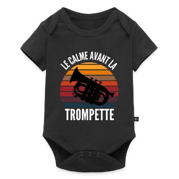 le calme avant la trompette - Body à manches courtes Premium Bébé - noir - Devant