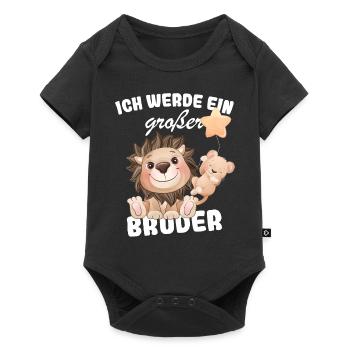 Ich Werde Großer Bruder 2025 Nachwuchs Verkünden - Baby Premium Kurzarmbody - Schwarz - Vorne