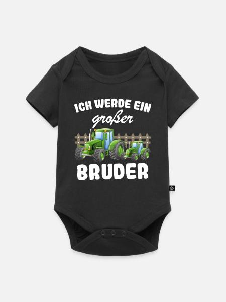 Ich Werde Großer Bruder 2025 Nachwuchs Verkünden - Baby Premium Kurzarmbody - Schwarz