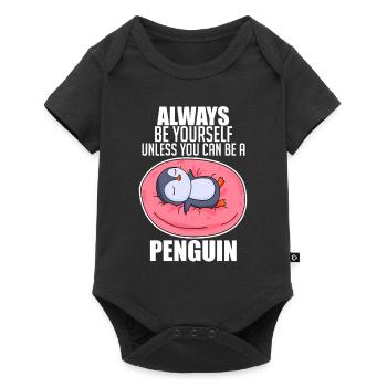 Pinguin Pinguine - Baby Premium Kurzarmbody - Schwarz - Vorne
