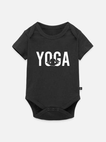 Yoga - Premium babyrompertje met korte mouwen  - zwart