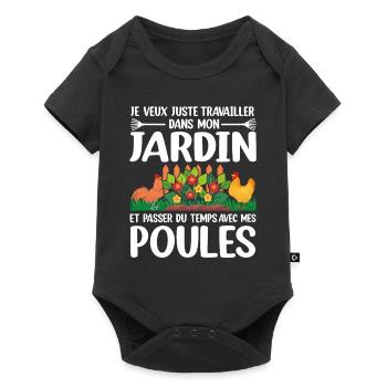 Je Veux Juste Travailler Dans Mon Jardin - Body à manches courtes Premium Bébé - noir - Devant
