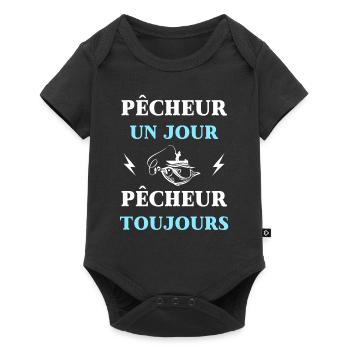 pecheur un jour toujours humour peche homme cadeau - Body à manches courtes Premium Bébé - noir - Devant