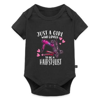 Juste une fille qui aime être coiffeuse - Body à manches courtes Premium Bébé - noir - Devant