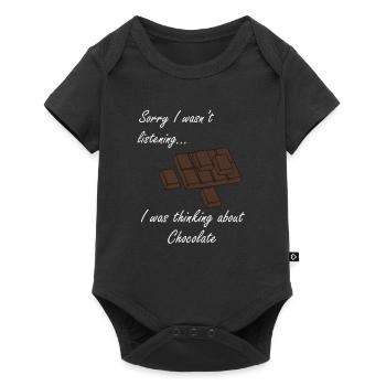 Thinking About Chocolate Eating Dark Chocolate - Baby Premium short-sleeve bodysuit - black - Front