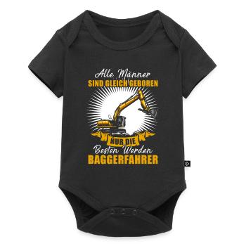 Nur Die Besten Werden Baggerfahrer - Baby Premium Kurzarmbody - Schwarz - Vorne