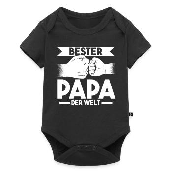Bester Papa der Welt - Baby Premium Kurzarmbody - Schwarz - Vorne