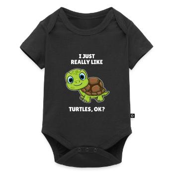 Sea Turtle Lover Gift I Just Really Like Turtles - Baby Premium short-sleeve bodysuit - black - Front