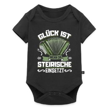 Quetschn Steirische Harmonika Volksmusik - Baby Premium Kurzarmbody - Schwarz - Vorne