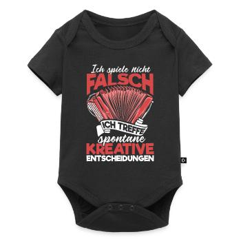 Quetschn Steirische Harmonika Volksmusik - Baby Premium Kurzarmbody - Schwarz - Vorne