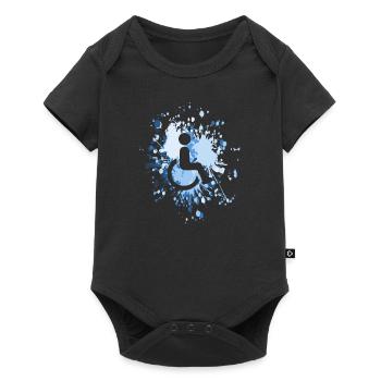 Handicap Icon Color Splash - Baby Premium Kurzarmbody - Schwarz - Vorne