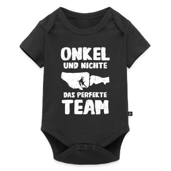 Onkel & Nichte das perfekte Team - Baby Premium Kurzarmbody - Schwarz - Vorne